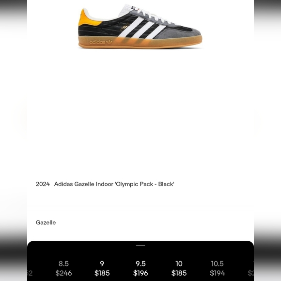 NWT Adidas Gazelle Sneakers, sz 9.5 - Picture 3 of 10